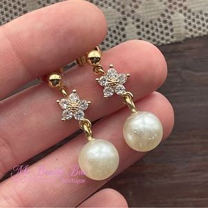 Crystal Pearl Stud Earrings